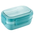 thumbnail image 1 of 1900Ml Portable Lunch Box Food Container 3 Layer Salad Bowl Camping Lignt Blue, 1 of 9