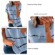 thumbnail image 4 of Camiseta de manga corta patrón de rayas fibra de poliéster amigable con la piel camiseta de verano para mujer corte suelto para uso diario ANGGREK Otros, 4 of 5