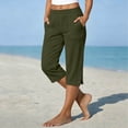 thumbnail image 2 of XAOFW Capri Pants For Women Casual Summer Straight Leg Pants With Pockets Loose Beach Trousers For Daily Wear Trendy Bottoms XXXL, 2 of 3