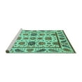 thumbnail image 2 of Ahgly Company Machine Washable Indoor Rectangle Abstract Turquoise Blue Modern Area Rugs, 5' x 8', 2 of 4