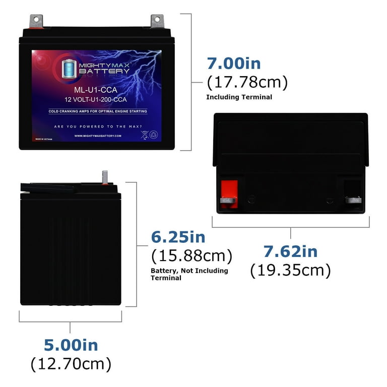 ML-U1 12V 200CCA AGM Battery for Exmark Lazer Z X 60 Lawn