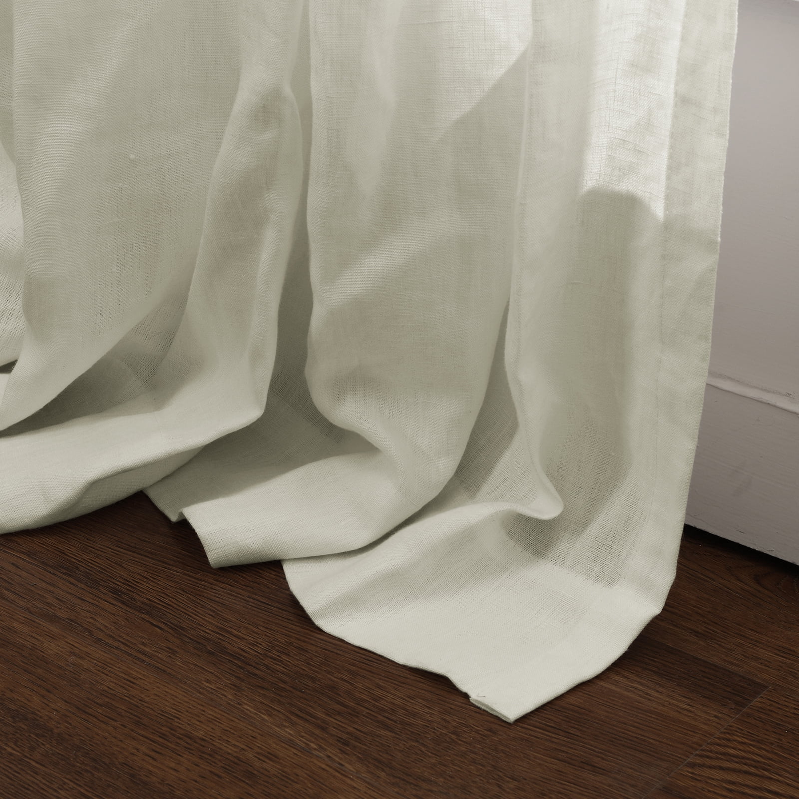 TWOPAGES Linen Light Filtering Drape Pinch Pleat Curtain for Bedroom Kids Room, 1 Panel, 52"x96, Naural