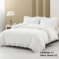 thumbnail image 2 of SLEEPBELLA 3pcs Luxury Ruffled Edge Trim , Soft Microfiber Inner Fill Down Alternative Shabby Chic Bedding Set, White (King), 2 of 6