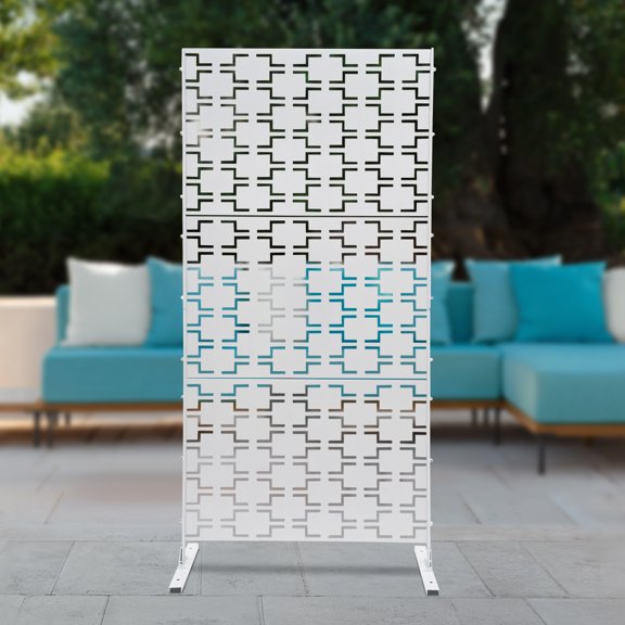 Outdoor Decorative Panels, Privacy Screen Fence Panels Modern White Outdoor Privacy Fence Screen, 3 Panels