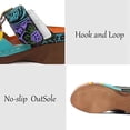 thumbnail image 6 of OIOLOYJM Womens Summer Wedge Sandals Orthopedic Arch Support Comfy Slip-On with Floral Hollow Design Peep Toe Platform Boho Beach Shoes Black US/6.5-7, 6 of 6