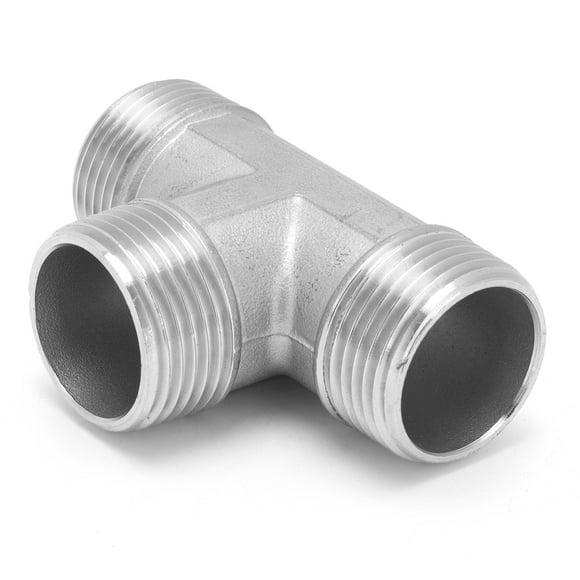 Tee Fitting, Pipe Connector Stainless Steel Hardware Pipe Fittings Tee Adapte T Shaped For Home For Plumbing