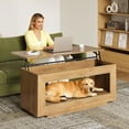 thumbnail image 4 of GUNAITO Lift Top Coffee Table with Storage, Wooden Convertible Coffee Table for Living Room, Center Table, Natural wood, 4 of 9