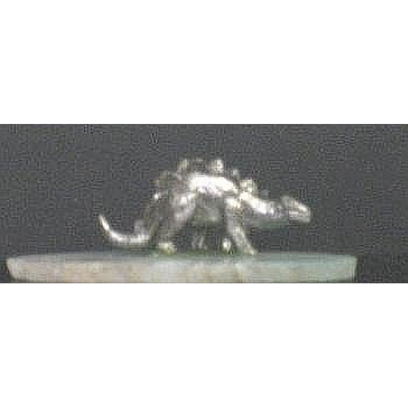 Dinosau On Agate Slab - A Pewter Dinosaur on an Agate Slab