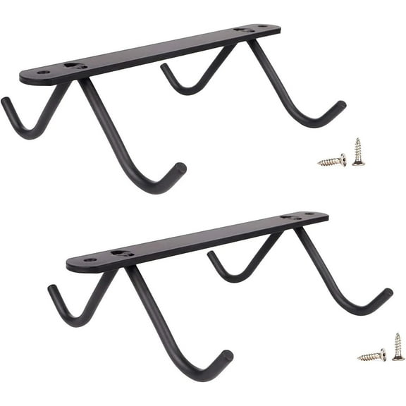 2PCS Cabinet Hook Mug Holder - Hanging Coffee Cup Rack for Kitchen, Under Cabinets Metal Hangers Organizer Shelf Storage Utensil (Black)