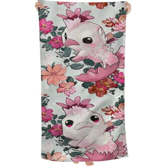 PHYHOO Beach Towel Bath Towel Cute Axolotl Theme Microfiber Towel Sand-Free Beach Towel Quick Dry Pool Towel Ultra Absorbent Towel Lightweight Shower Towel for Bathroom Outdoor Swimming 30x60in