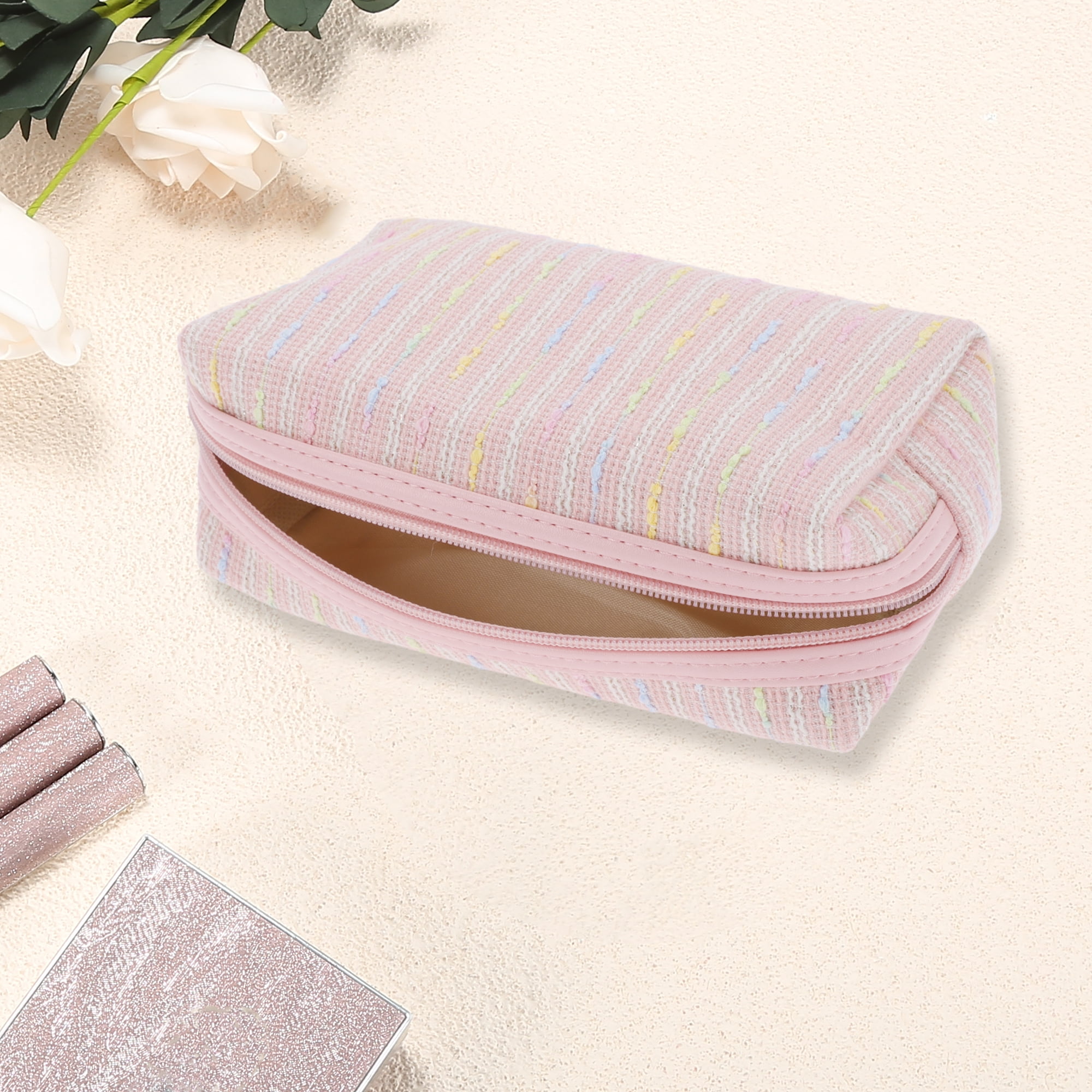Unique Bargains 1Pc Women Durable Portable Travel Organizer Cosmetic Bag for Toiletry Pink