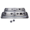 thumbnail image 3 of Edelbrock Valve Cover 4446 Signature; 2.8 Inch Overall Height; Low Profile; With Oil Fill Hole; With Breather Hole; Ribbed Top; Chrome Plate Steel; Set of 2, 3 of 4