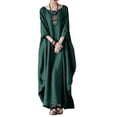 thumbnail image 1 of Vestido largo elegante de lino y algodón Estilo vintage Vestido largo básico para mujer Traje diario FLhrweasw Nuevo, 1 of 7