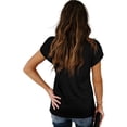 thumbnail image 4 of Pompotops Femmes Été V-Cou Imprimé Floral Tops T-Shirts Casual Pétale Chemisier à Manches, 4 of 5