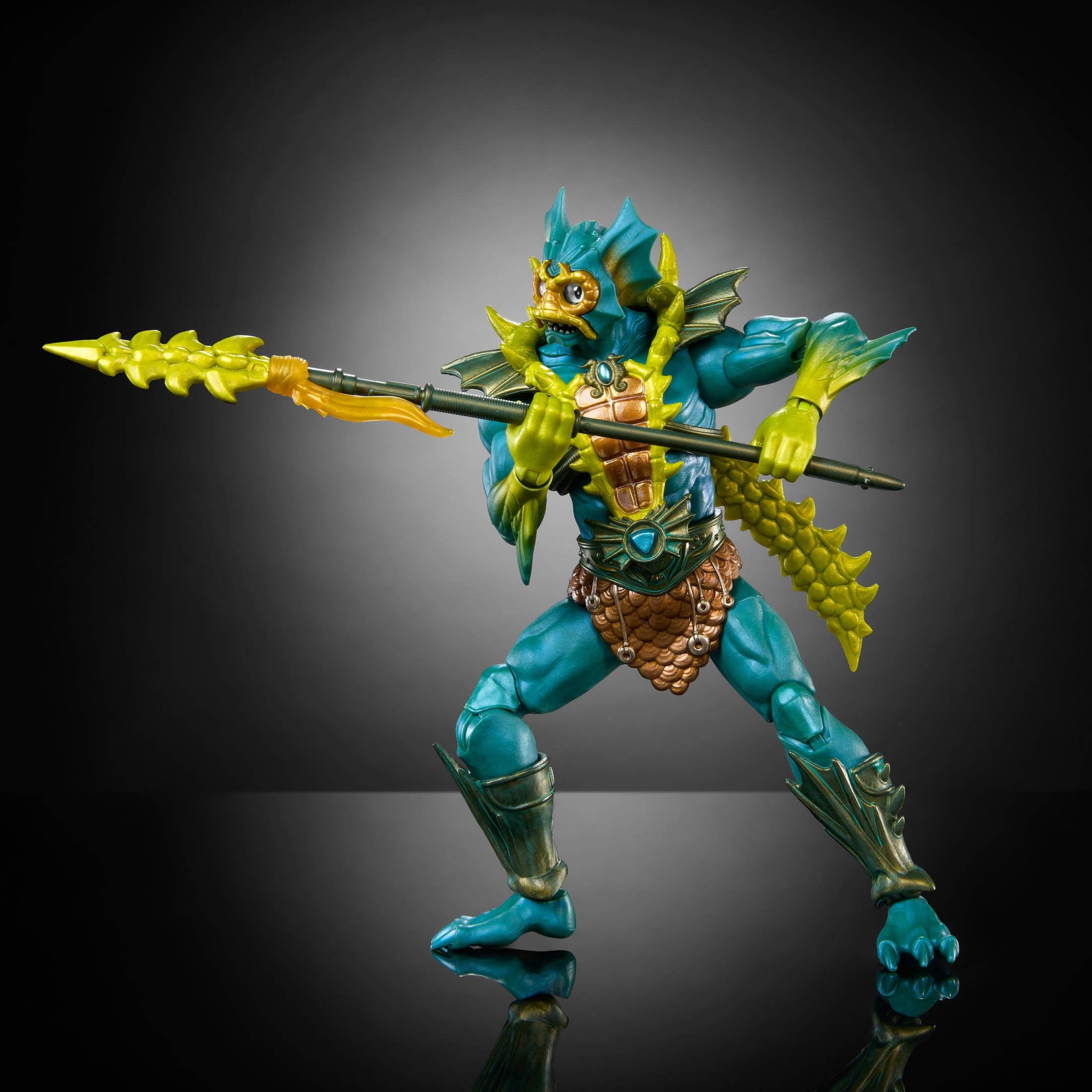Masters of the Universe Masterverse New Eternia Mer-Man Action Figure Toy Villain, 30 Posable Joints