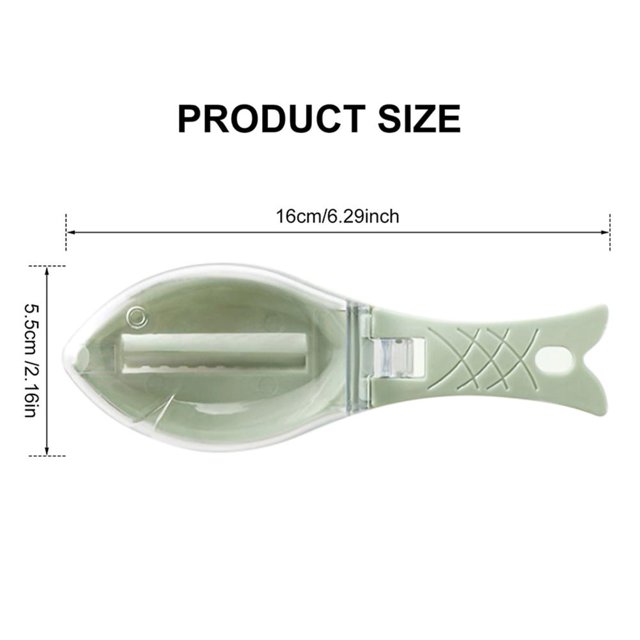 Rascador de escamas de pescado con orificio para colgar Herramienta de escamas de pescado de extracción rápida (verde) Sywqhk Libre de BPA