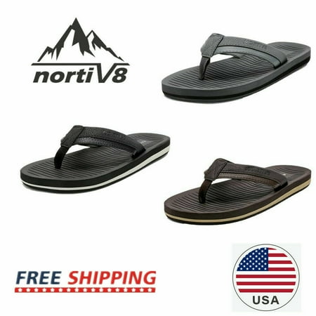 

NORTIV 8 Mens Flip Flops Beach Sandals Lightweight EVA Sole Comfort Thongs