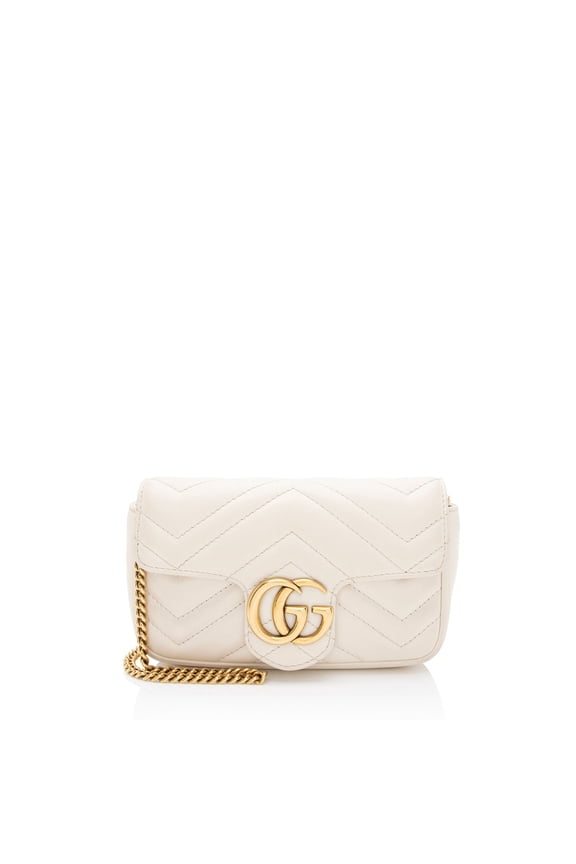 Pre-Owned Gucci Matelasse Leather GG Marmont Mini Flap Bag