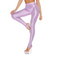 thumbnail image 4 of YONGHS Women's Oil Shiny Shaping Pantyhose Stockings Sheer Dance Tights Stretch Gym Yoga Pants Purple L, 4 of 6