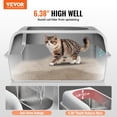 thumbnail image 2 of Caja de arena para gatos VEVOR de acero inoxidable XL cerrada con tapa, 2 of 9