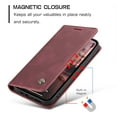 thumbnail image 3 of Dteck Case for iPhone 14,Vintage PU Leather Wallet Case TPU Bumper Card Slots Kickstand Magnetic Shockproof Flip Folio Cover for iPhone 14 6.1-inch,Winered, 3 of 5
