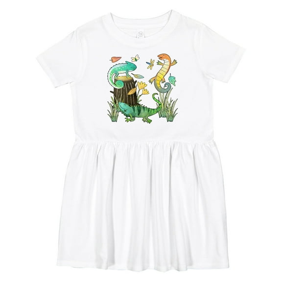 Inktastic Cute Lizards Hanging out Girls Toddler Dress