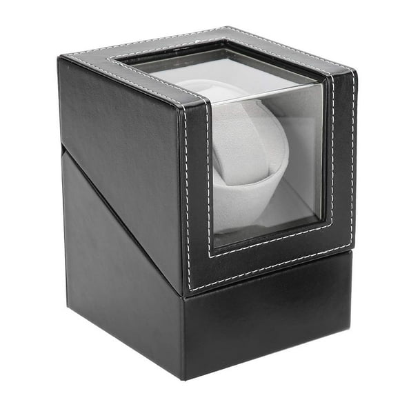 Automatic Rotating Watch Display Box, Quiet Electric Motor Single PU Watch Winder Holder, Classic Watch Winder Table Storage Case