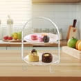 thumbnail image 6 of kowaku Metal Two Tiered Dessert Cake Stand Accessory Multipurpose Stylish 31.5x23cm Silvery, 6 of 8