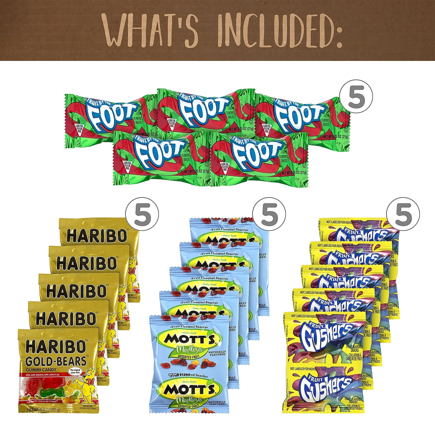 Snack Box Pros Fruit Gummies - Variety Pack 58 Pieces/Box (700-00112)