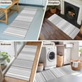 thumbnail image 5 of 2'x6' Rug Runners for Hallways Kitchen, Black White Striped Non Slip Entryway Beside Floor Carpet Runner, Modern Farmhouse Geometric Washable Laundry Room Bedroom Throw Rugs Mat for Family Pet, 5 of 8