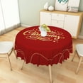 thumbnail image 3 of Nanqianyi Merry Christmas Red Round Tablecloth 70 inch, Golden Stars Spots Circular Washable Table Cloth for Family Gatherings Dinner Decor, 3 of 10