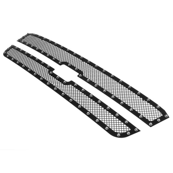 APS Compatible with Chevy Silverado 1500 SS HD 2003-2005 & 03-04 2500 3500 & 02-06 Avalanche Without Body Cladding Main Upper Stainless Steel Black Mesh Rivet Studs Grille Insert CL5717H