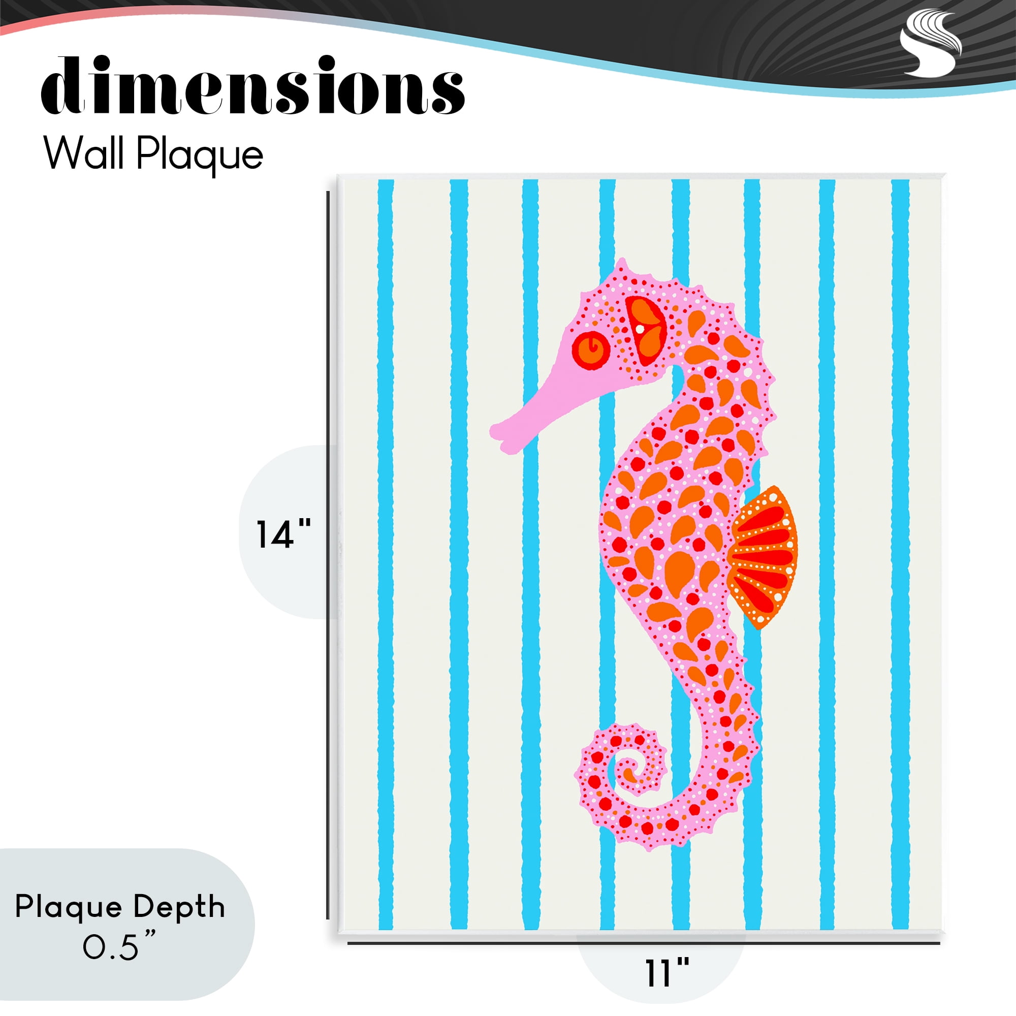 Stupell Industries Boho Seahorse on Stripes Wall Plaque Art, design by Indira Prieto | IndySign