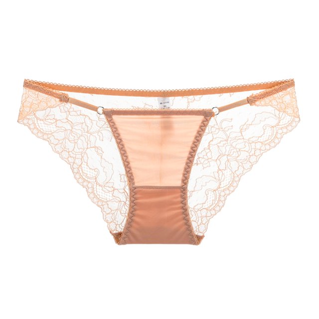 Aayomet Femmes Bikini Culottes Gstring Sous-vêtements Culottes Taille Basse (Beige, L)