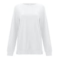 thumbnail image 3 of Women's Side Split Long Sleeve Shirts Cotton Fall Fashion 2024 Trendy Tops, 3 of 7