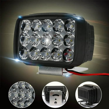 Motorcycle Headlight 15 LED Driving Spot Light Fog White Motorbike ATV UTV Truck