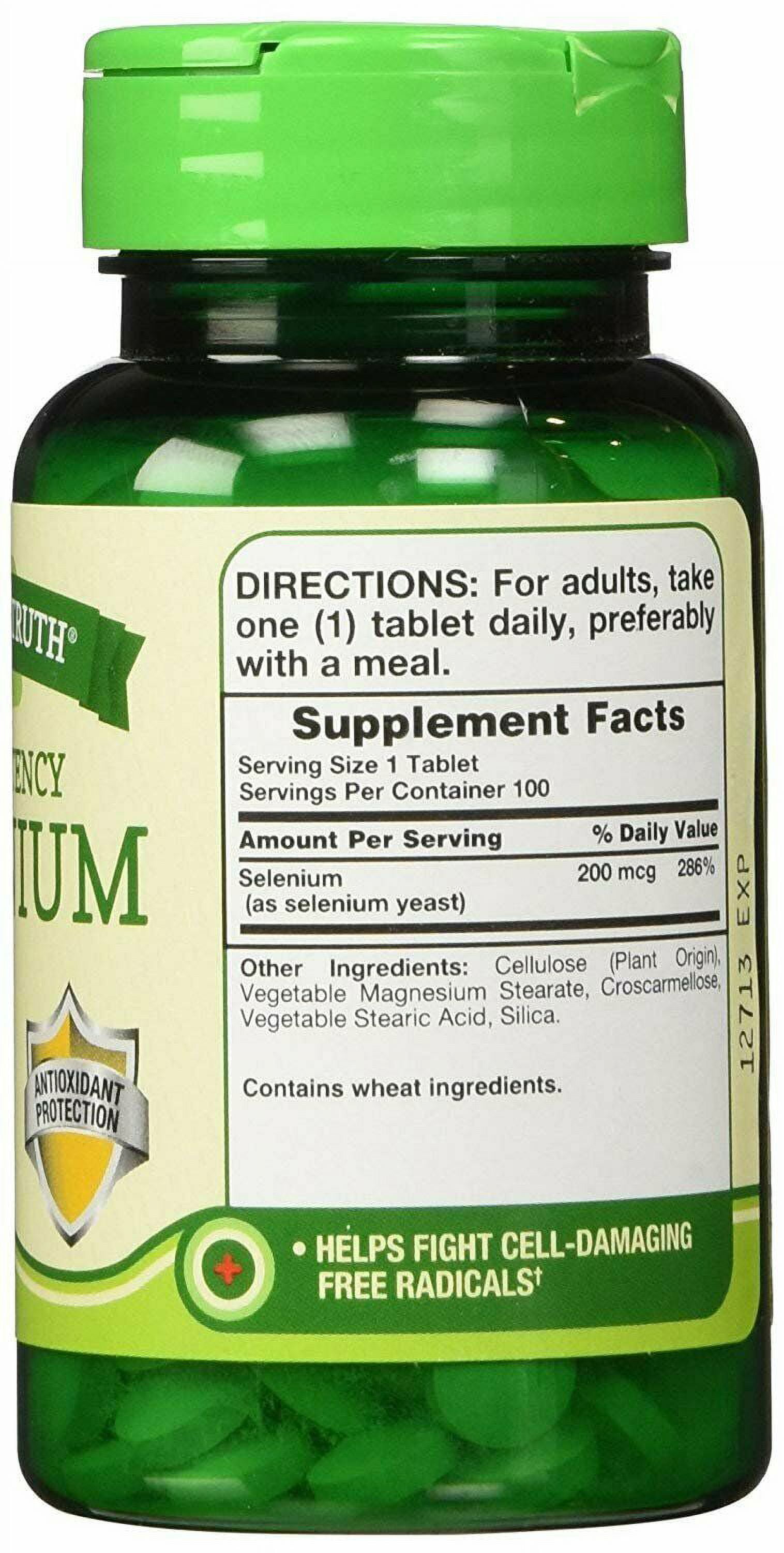Nature's Truth High Potency Selenium Antioxidant Minereal, 100ct, 3-Pack