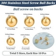 thumbnail image 2 of 1 Box 50Pcs Golden Earring Backs 304 Stainless Steel Round Screw Ball Backs Stoppers Post Studs for Jewelry Making Earring Piercing Supplies Findings 3/4/5/6/8mm, 2 of 9