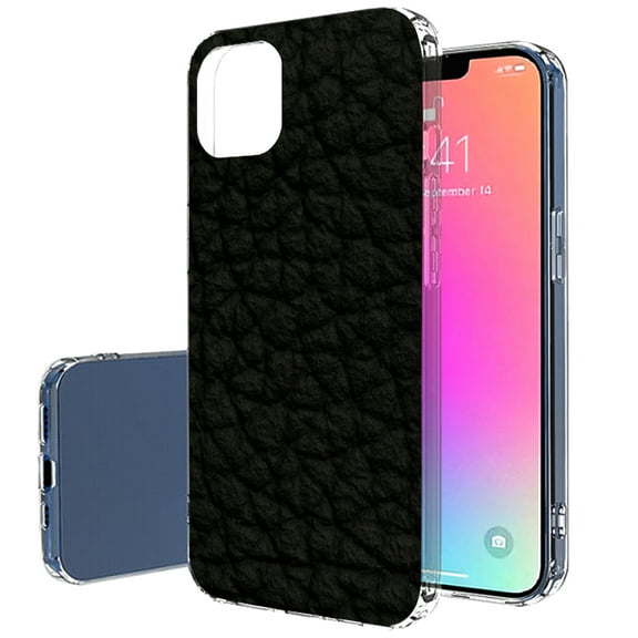 TalkingCase Slim Case for Apple iPhone 14, Slim Thin Gel Tpu Cover, Black Cow Hide Print, Light Weight, Flexible, Soft, Anti-Scratch, Printed in USA