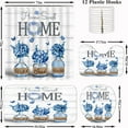 thumbnail image 2 of 4 PCS Red Rose Peony Shower Curtain Sets,Home Sweet Bathroom Set with Shower Curtain and Rugs and Accessories,Farmhouse Country Shower Curtain Bathroom Decor with 12 Hooks,72 X 72 Inches, 2 of 8