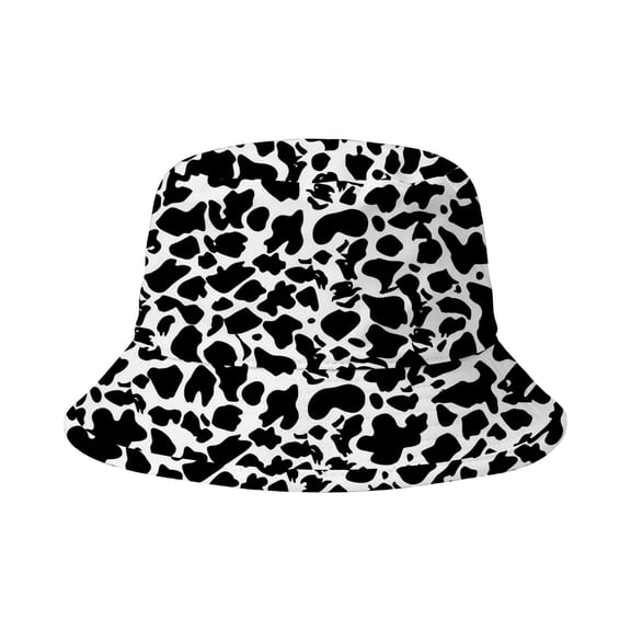Cow Print Bucket Hat with Wide Brim, Unisex Lightweight Summer Sun Cap, Packable Travel Outdoor Hat