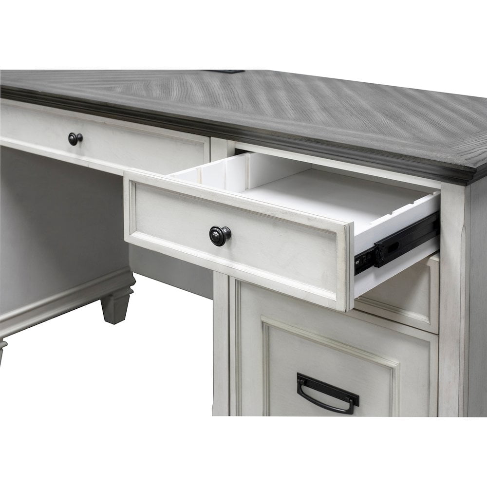 Martin Furniture Hartford Wood Credenza Office Desk Writing Table White