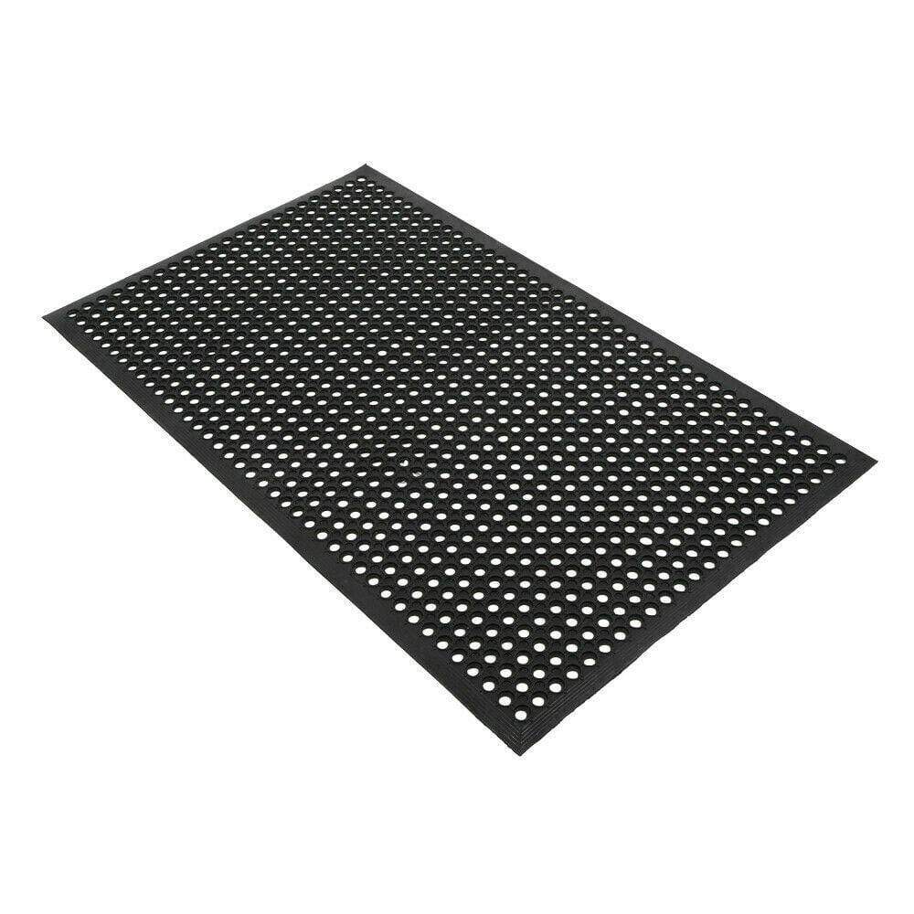  MYOYAY 83x 36 Commercial Anti-Fatigue Drainage Rubber Mat  Roll Non-Slip Rubber Drainage Mat Heavy Duty Commercial Restaurant Bar  Rubber Floor Mat with Holes Non-Slip Wet Area Use Door Mat Black 