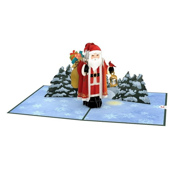 Lovepop Santa with Toy Bag 3D Holiday Greeting Card, 5" x 7", Envelope Included
