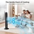 thumbnail image 2 of 42 Inches Bladeless Tower Fan with Remote for Bedroom,90°Oscillation Standing Floor Fans that Blow Cold Air with 9H Timer & Child Lock,Ultra Quiet Small Cooling Fans for Office - Black, 2 of 7