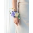 thumbnail image 4 of Ksopiavobs Set of 2 Wrist Corsage Wristlet for Wedding Bridesmaid Mother Grandmother for Bridal Shower Wedding Artificial Roses Flower Prom (Purple), 4 of 5
