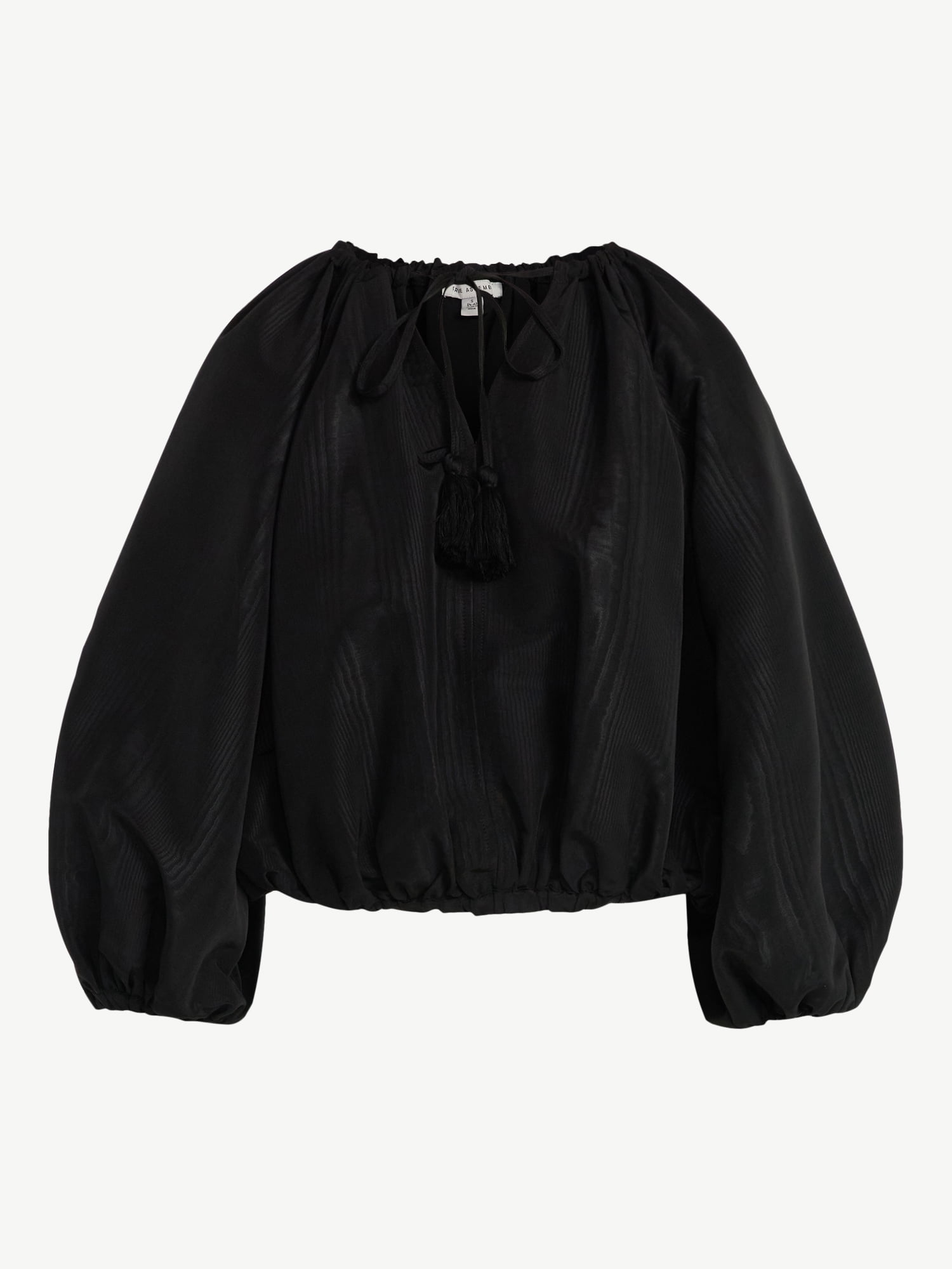 Free Assembly Women's and Women's Plus Bubble Hem Top with ¾-Length Sleeves, Sizes XS-4X