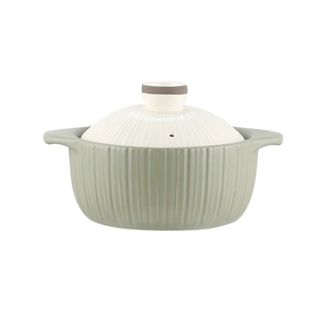 Home Cooking Pot Ceramic High Temperature Resistant Soup Casserole 1.8L/2.5L Porridge Stew Pot with Lid