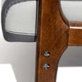 thumbnail image 6 of Modern Accent Chair Single Wood Frame Living Room Armchair Stripped Gray White, 6 of 7
