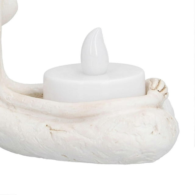 Candle Holder Yoga Resin Meditation Sculpture with Electronic Candle for Home Office Decoration Ornament(SCS RC007B2 )